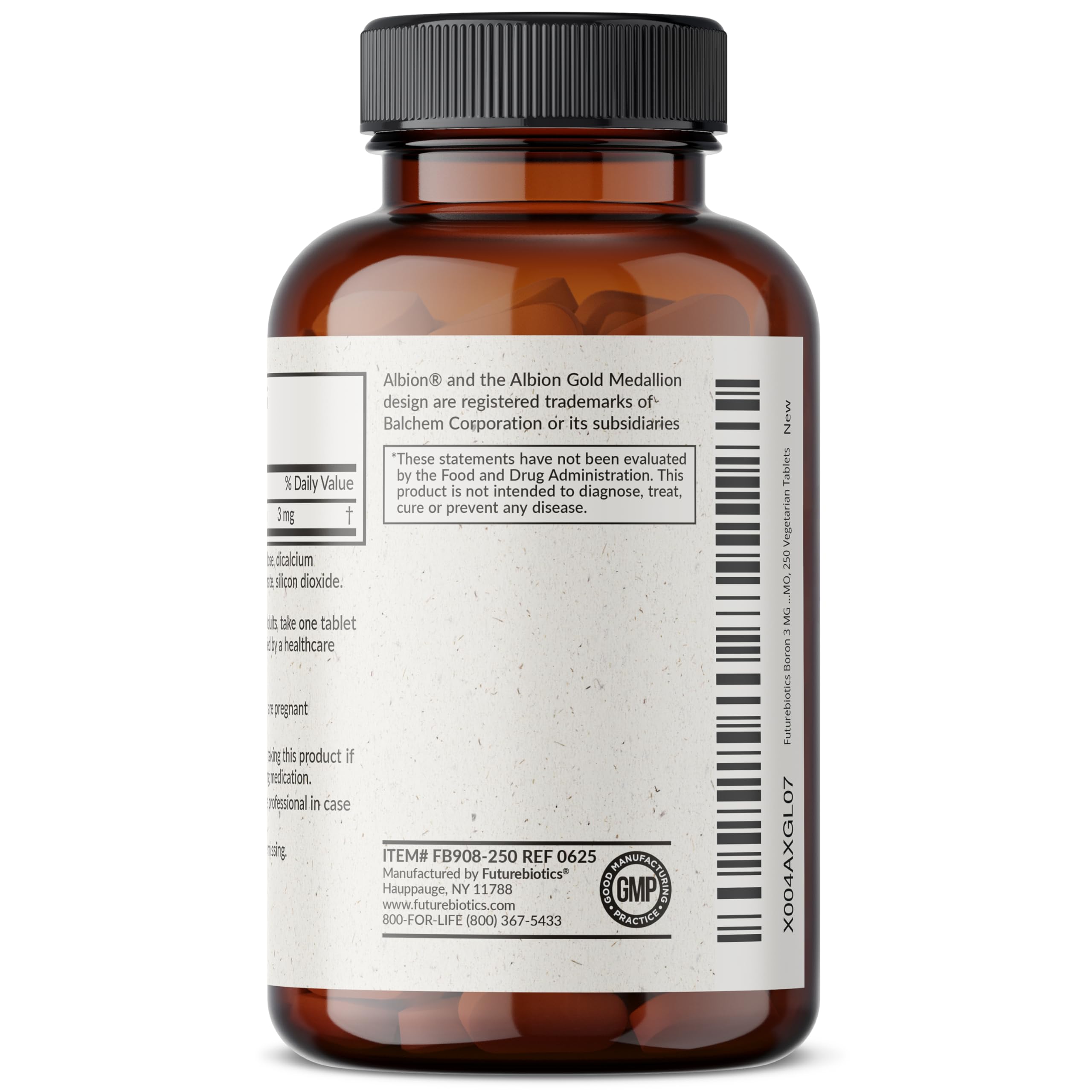 Futurebiotics Boron 3 MG bottle with natural background