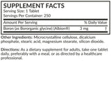 Futurebiotics Boron 3 MG supplement with health-related items