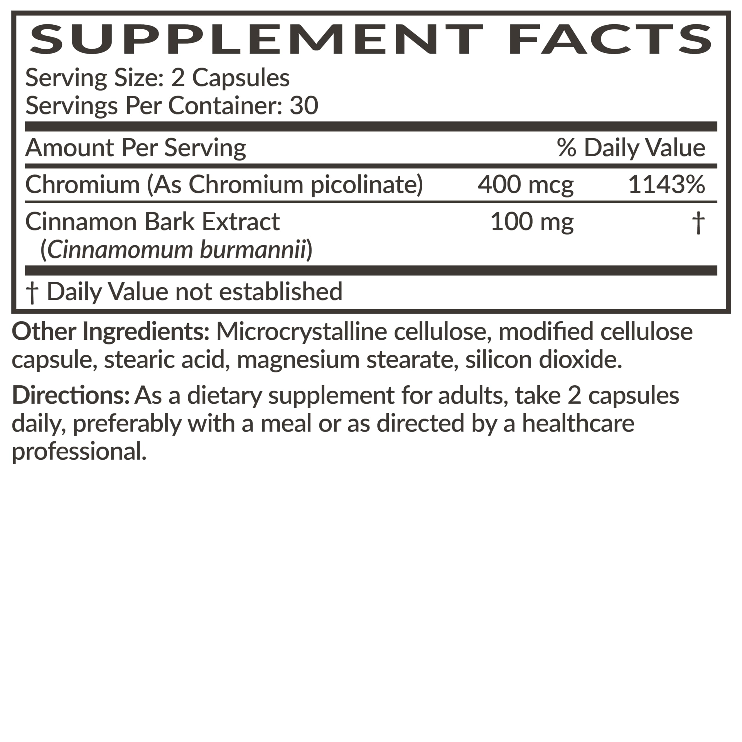 Futurebiotics Cinnamon Plus Chromium Picolinate on a wooden table