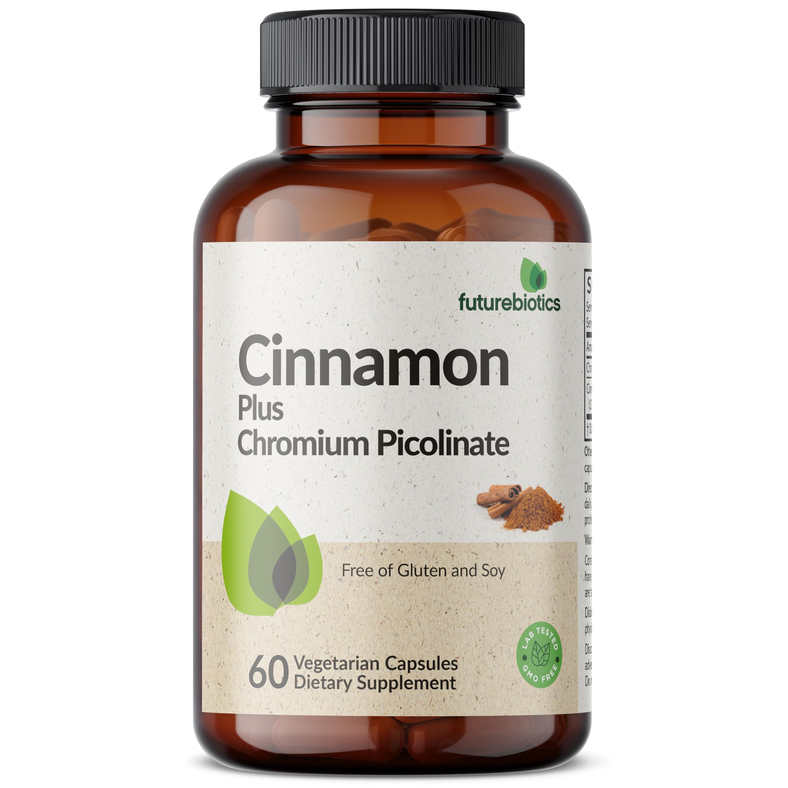 Futurebiotics Cinnamon Plus Chromium Picolinate side view