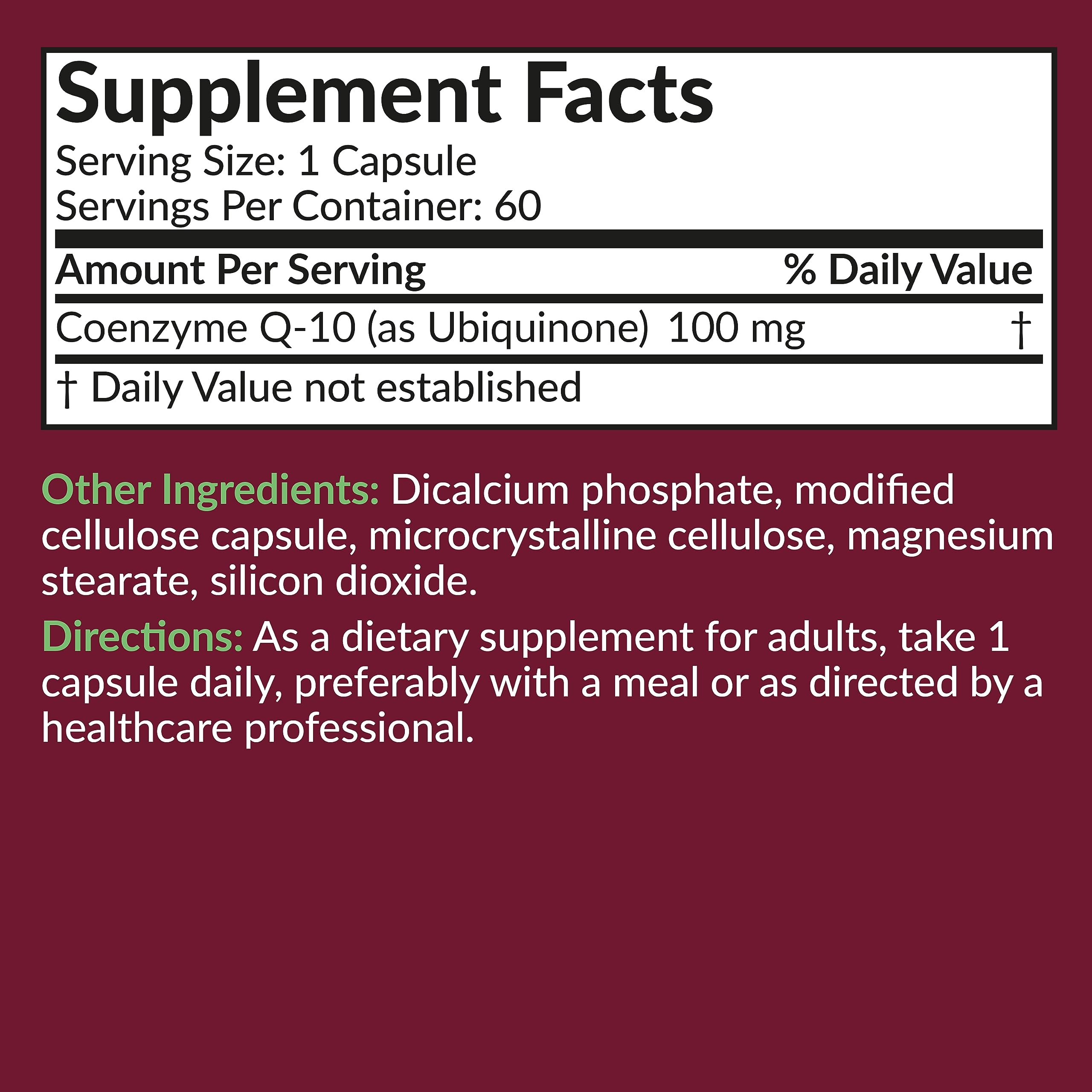 Futurebiotics CoQ10 100 MG vegetarian capsules with a measuring spoon