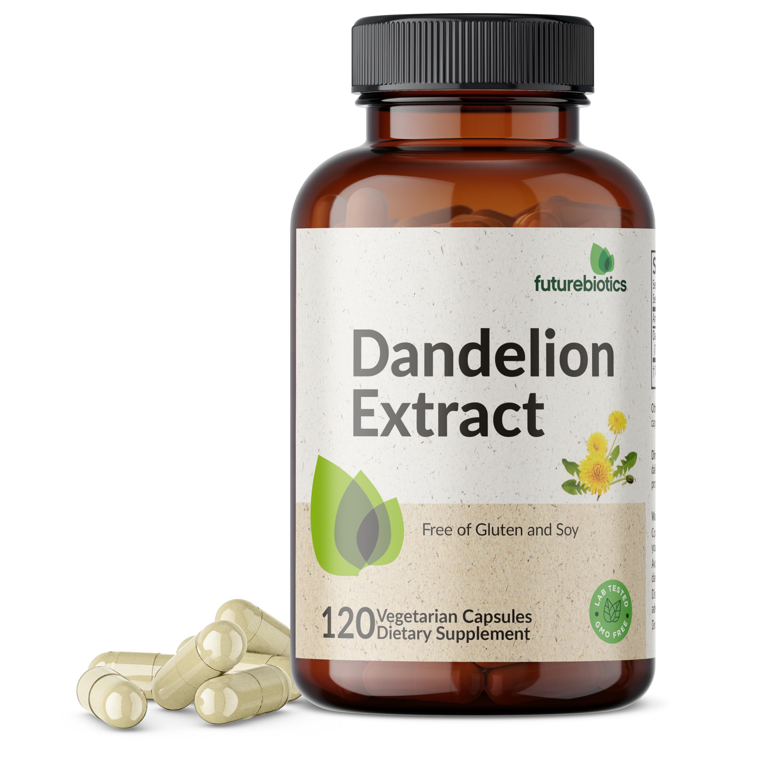 Futurebiotics Dandelion Root 1500 MG vegan capsules front view