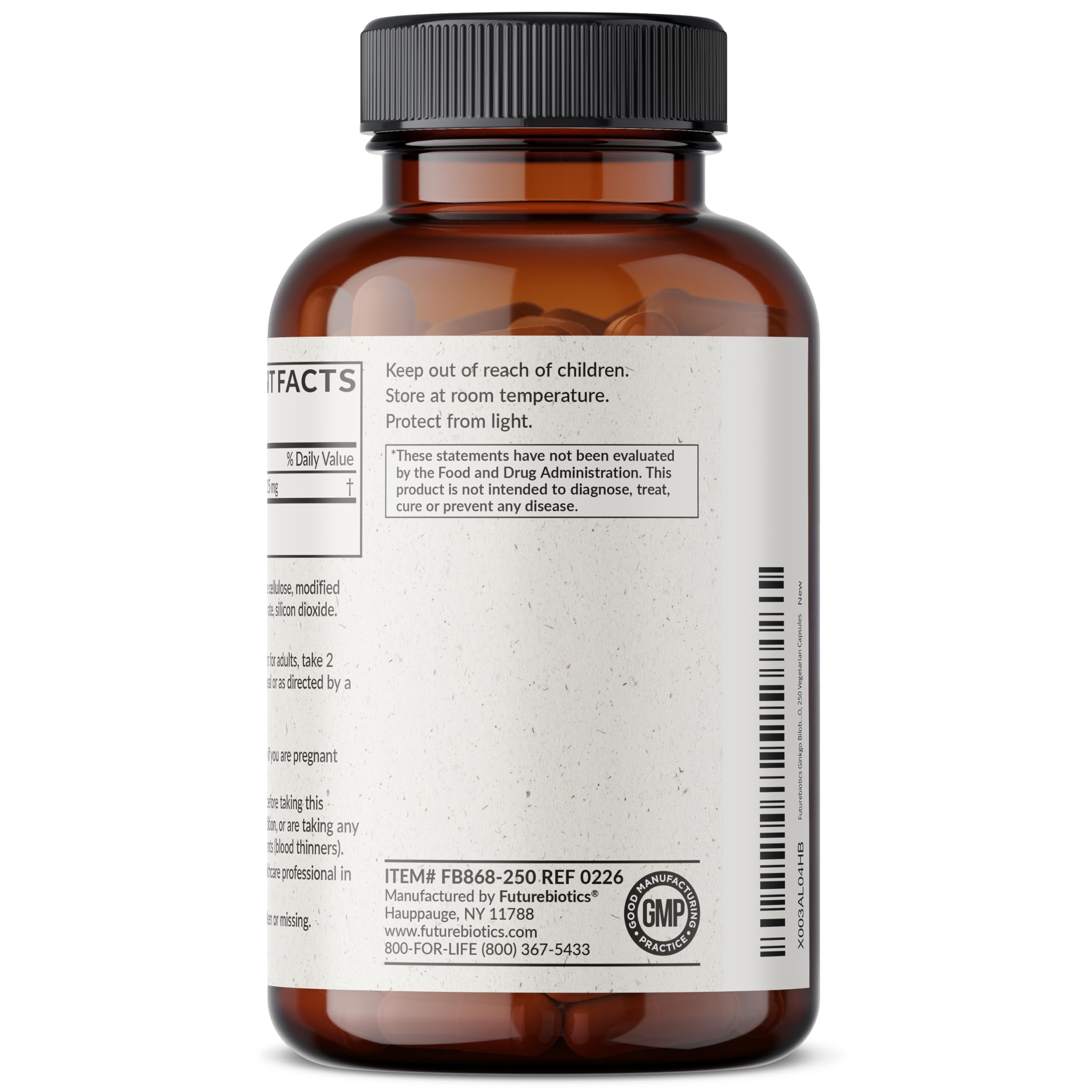 Futurebiotics Ginkgo Biloba manufactured in New York