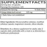 Futurebiotics Ginkgo Biloba supplement facts