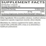 Futurebiotics Iron Bisglycinate Capsules 25mg opened bottle
