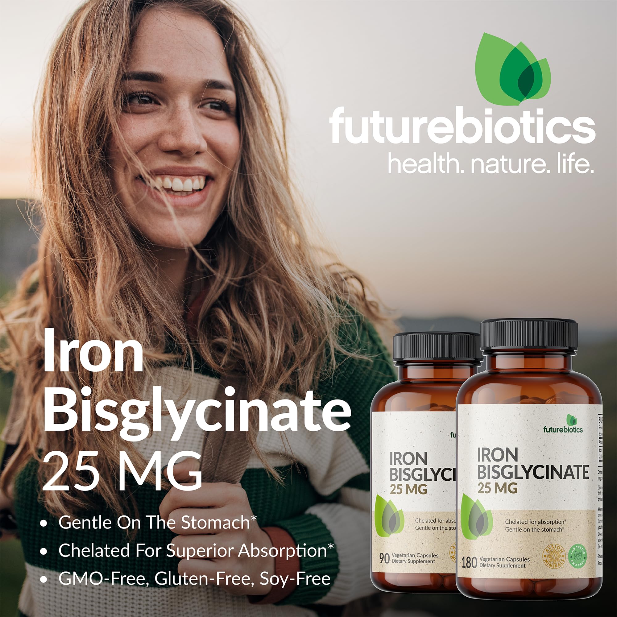 Futurebiotics Iron Bisglycinate Capsules 25mg packaging