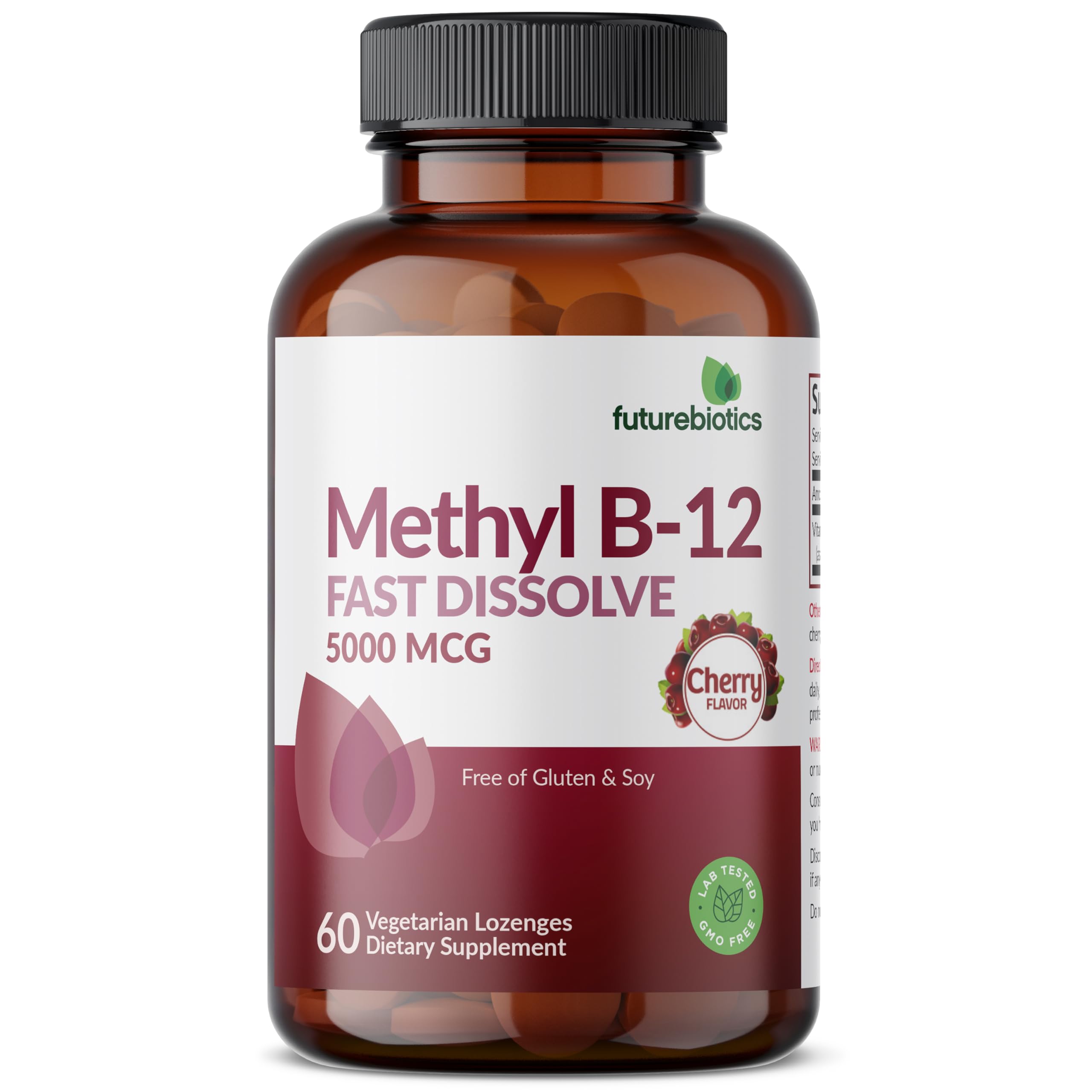 Futurebiotics Methyl B12 Cherry Lozenges showing ingredients