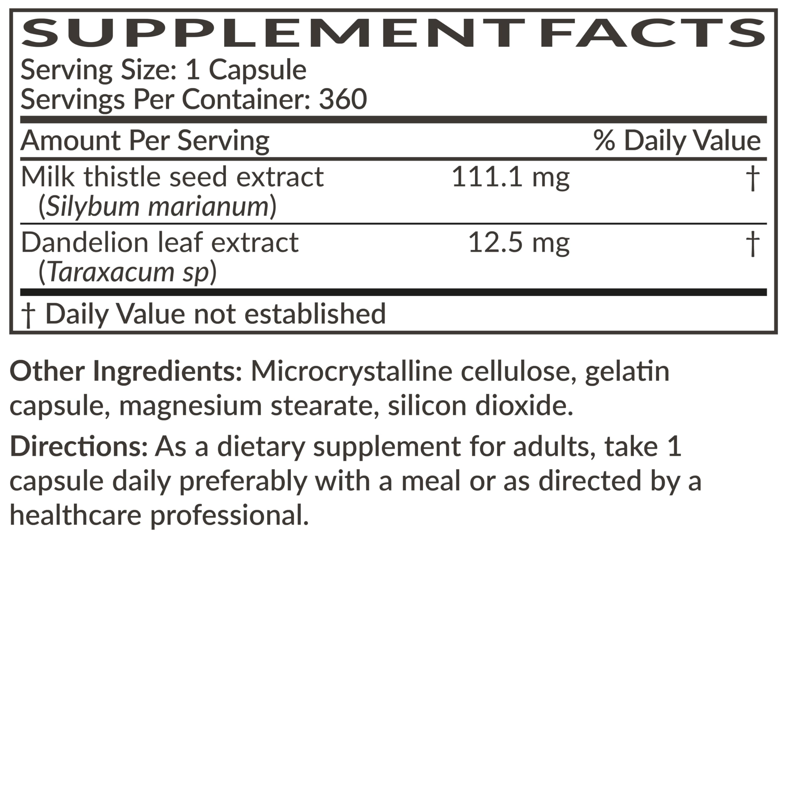 Futurebiotics Milk Thistle capsules in a hand