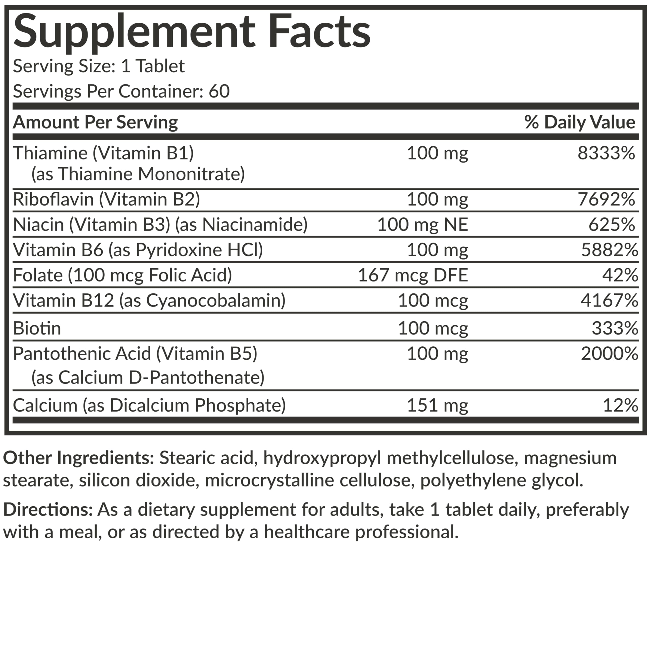 Futurebiotics Super B 100 Vitamin B-Complex displayed with fruits