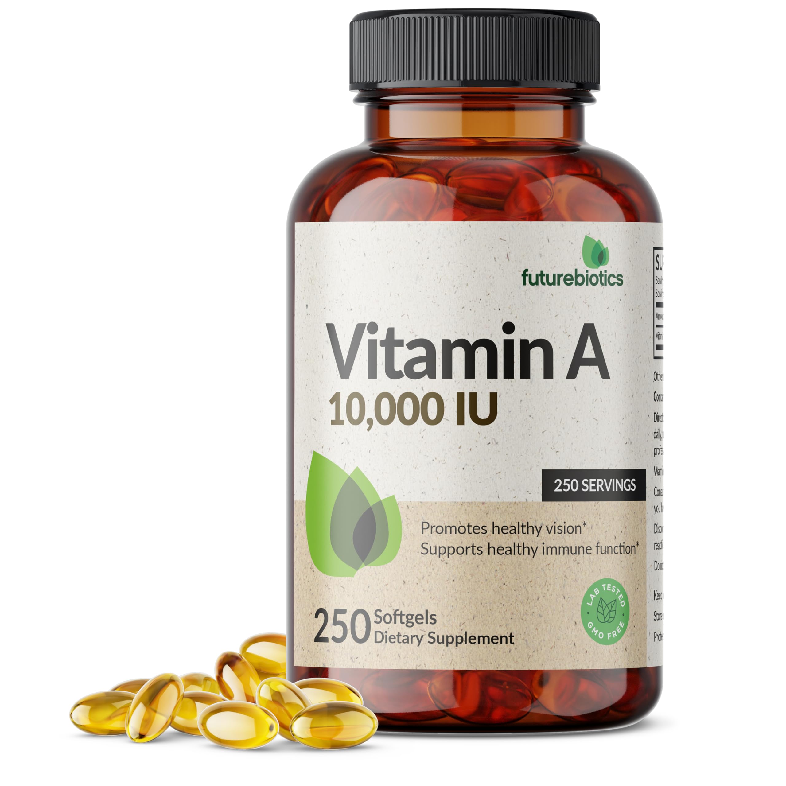 Futurebiotics Vitamin A 10,000 IU softgel front view