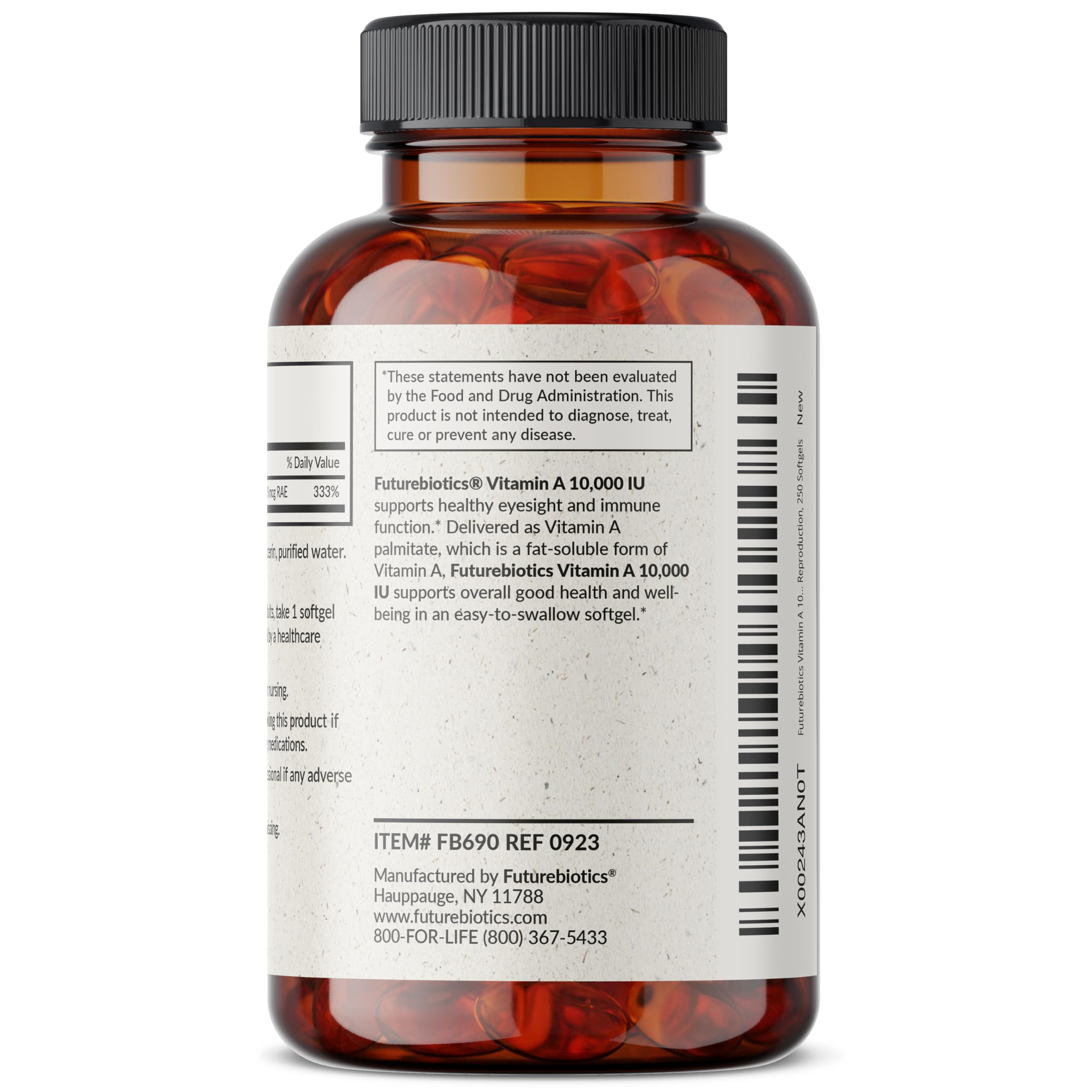 Futurebiotics Vitamin A 10,000 IU softgel ingredients list