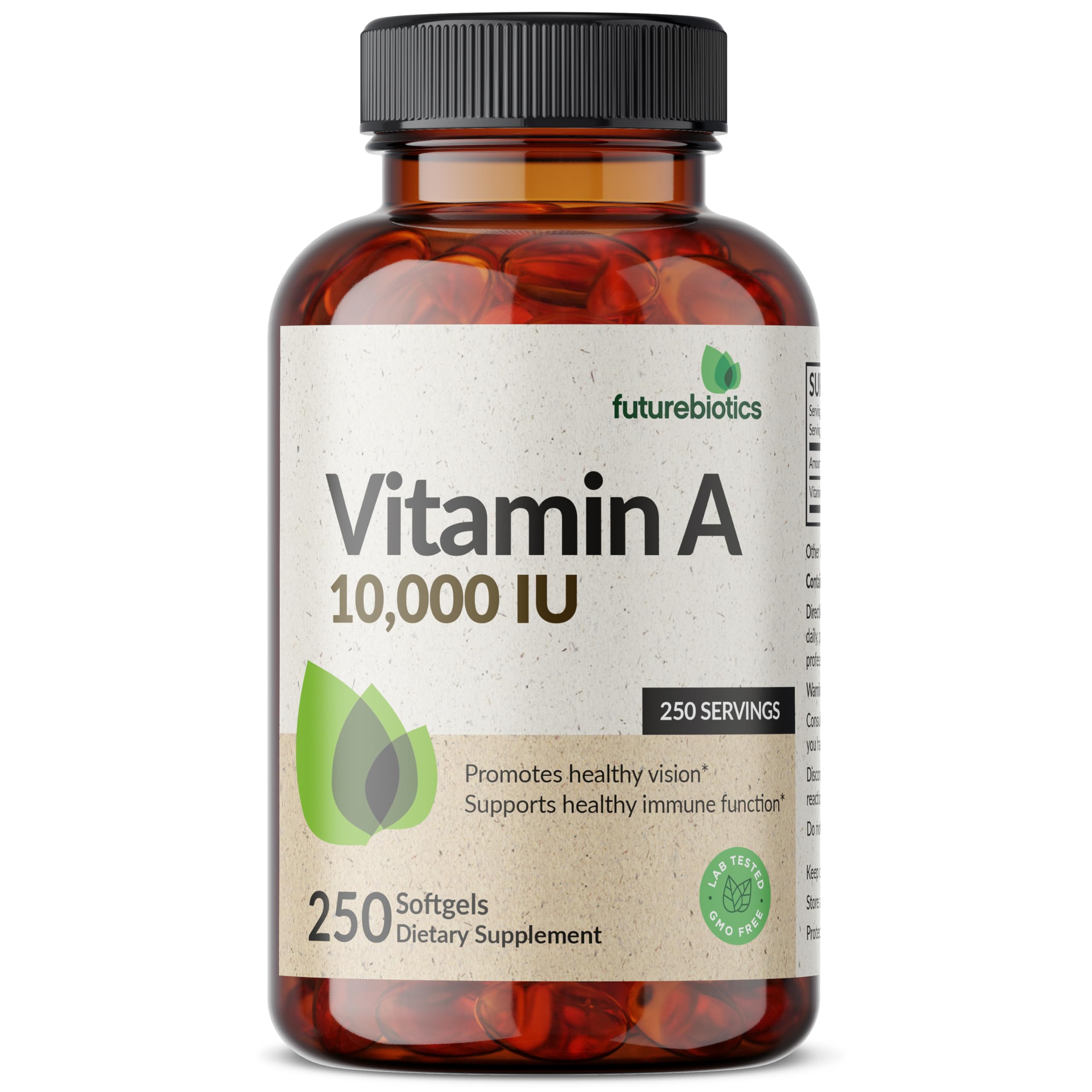 Futurebiotics Vitamin A 10,000 IU softgel side view