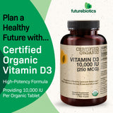 Futurebiotics Vitamin D3 10,000 IU Organic Tablets ingredients list