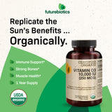Futurebiotics Vitamin D3 10,000 IU Organic Tablets packaging