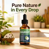 FW ZONE Soursop Liquid Drops lifestyle scene with smoothie