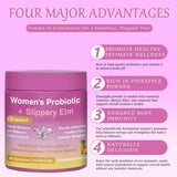 FW ZONE Women's Probiotic Gummies displayed with fresh pineapples