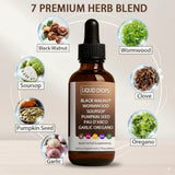 FWPTEI Black Walnut Wormwood Liquid Drops packaging side view