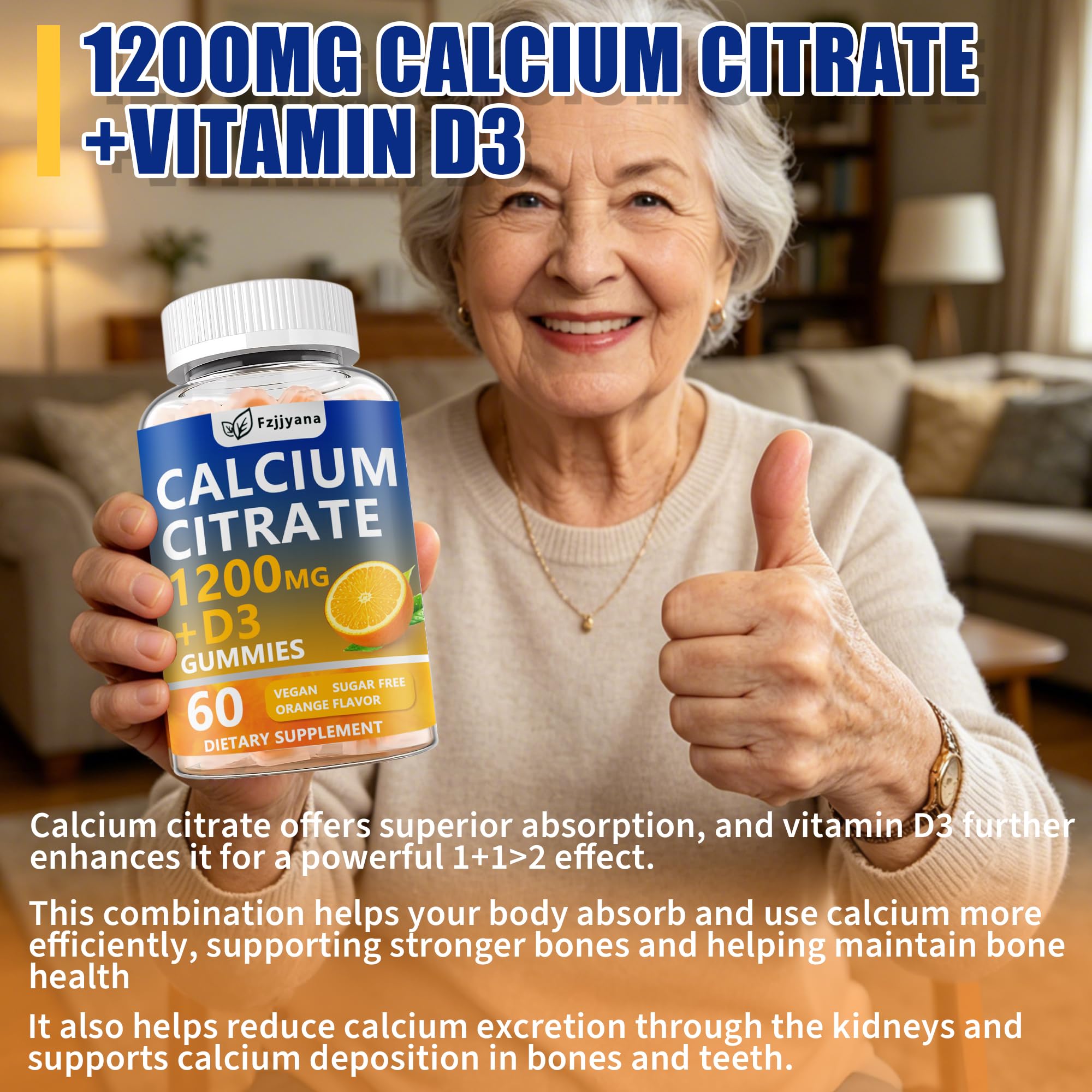 Fzjjyana Calcium Citrate Gummies close-up of gummy texture