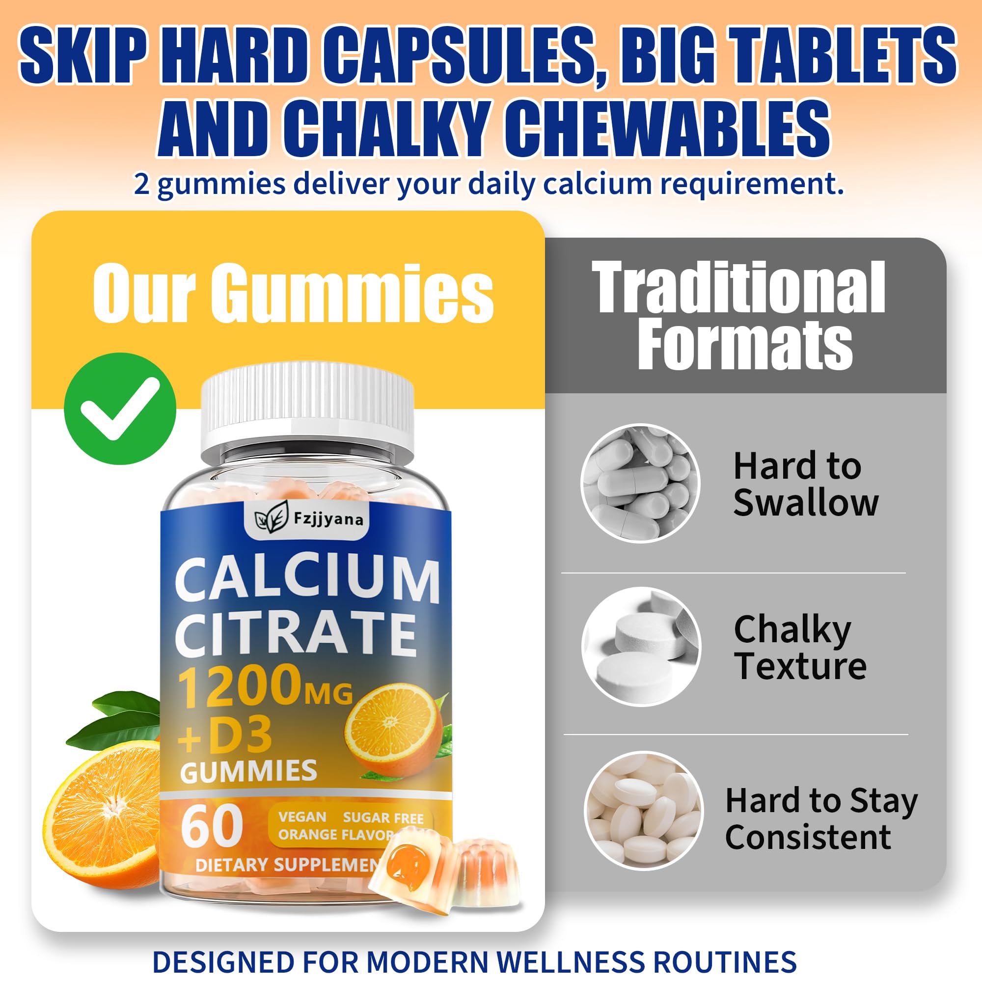 Fzjjyana Calcium Citrate Gummies nutritional information
