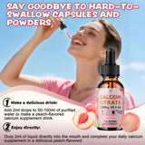 Fzjjyana Calcium Citrate Liquid Drops peach flavour close-up