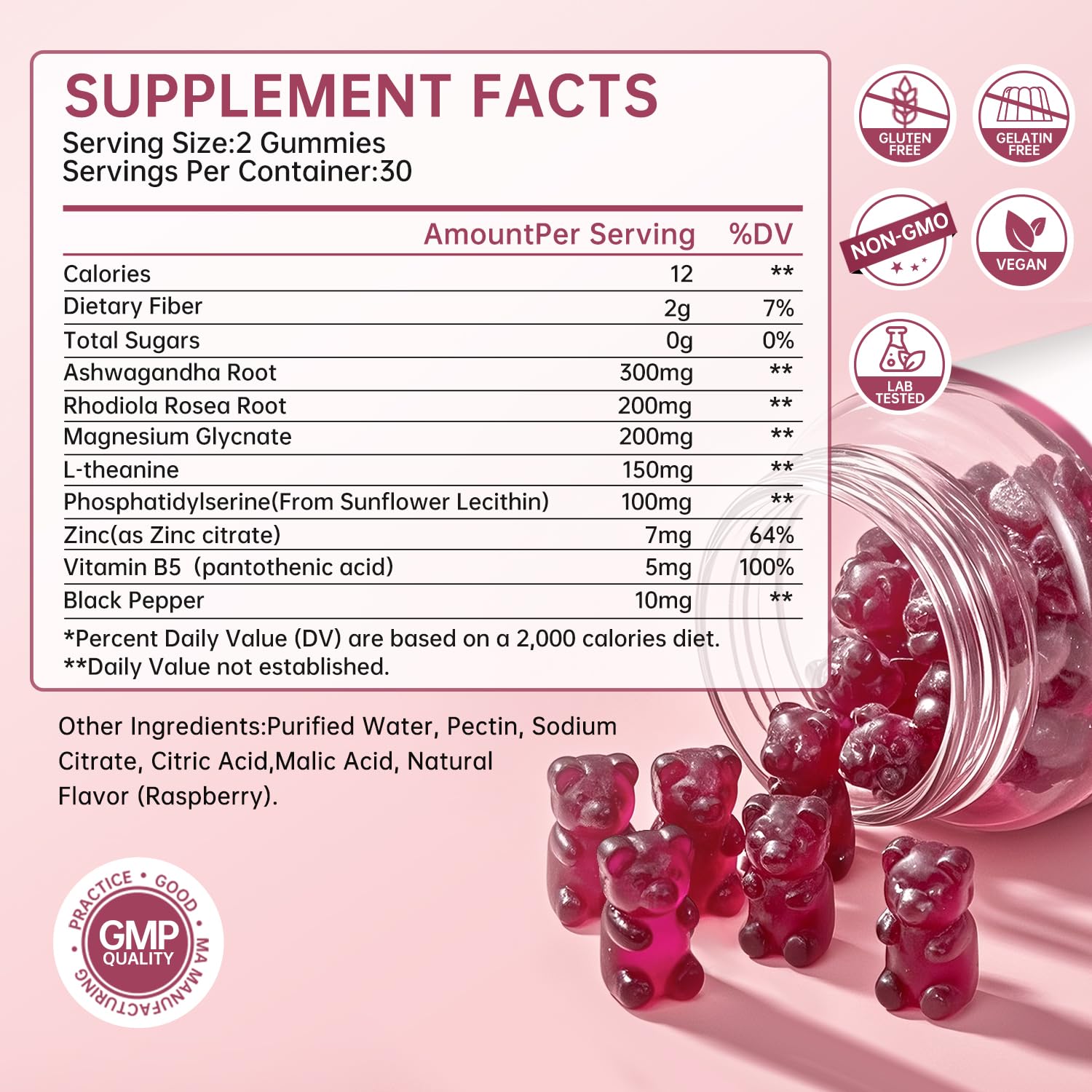 Fzjjyana Cortisol Gummies with a glass of water