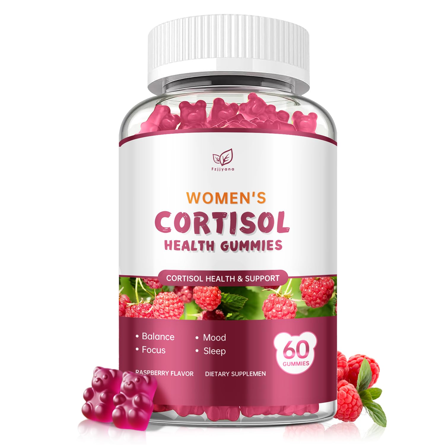 Fzjjyana Cortisol Reducer Gummies front view with packaging