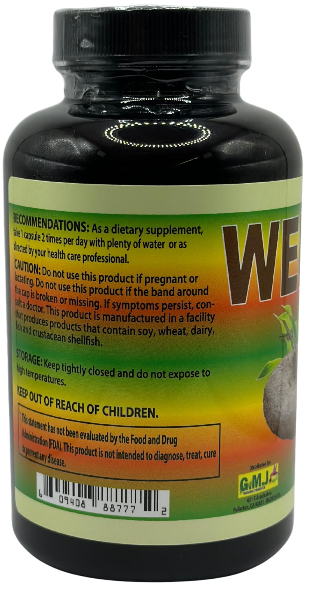 G.M.J Wereke Dietary Supplement capsule close-up showing size