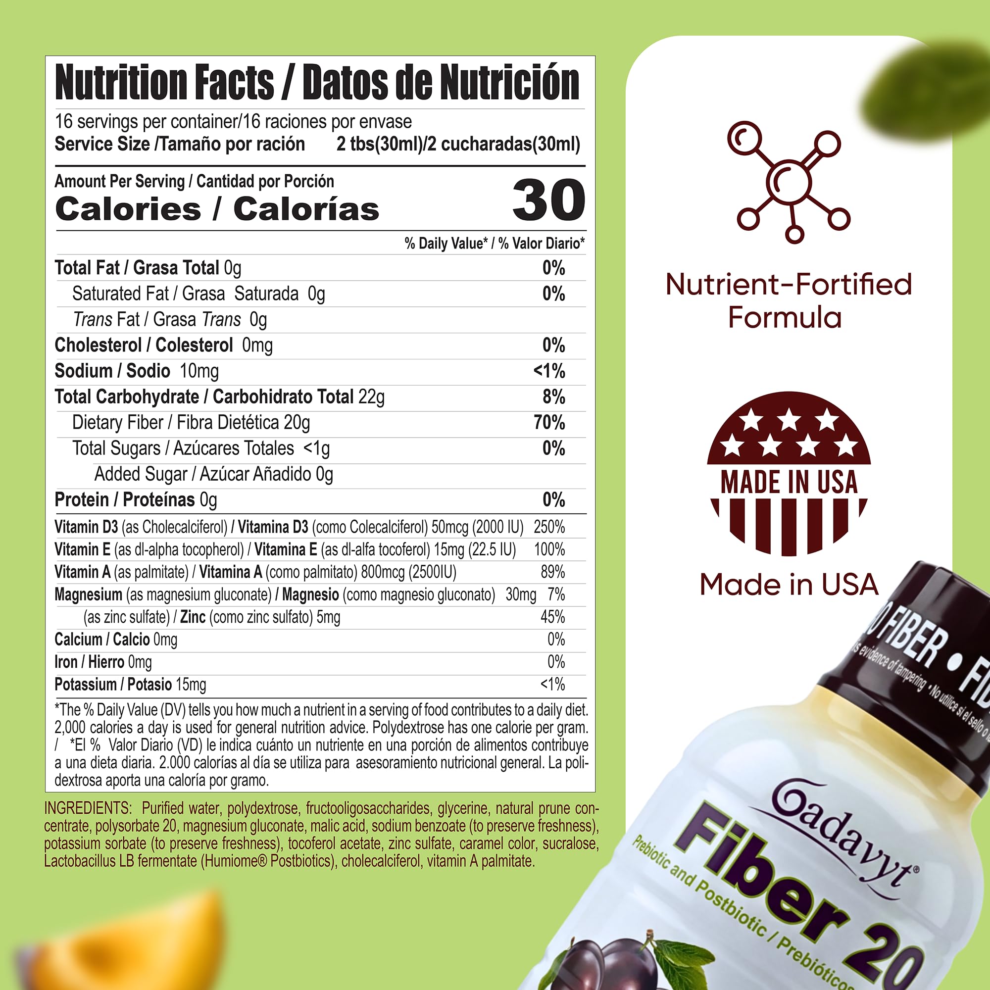 GADAVYT Liquid Fiber Supplement in a kitchen setting