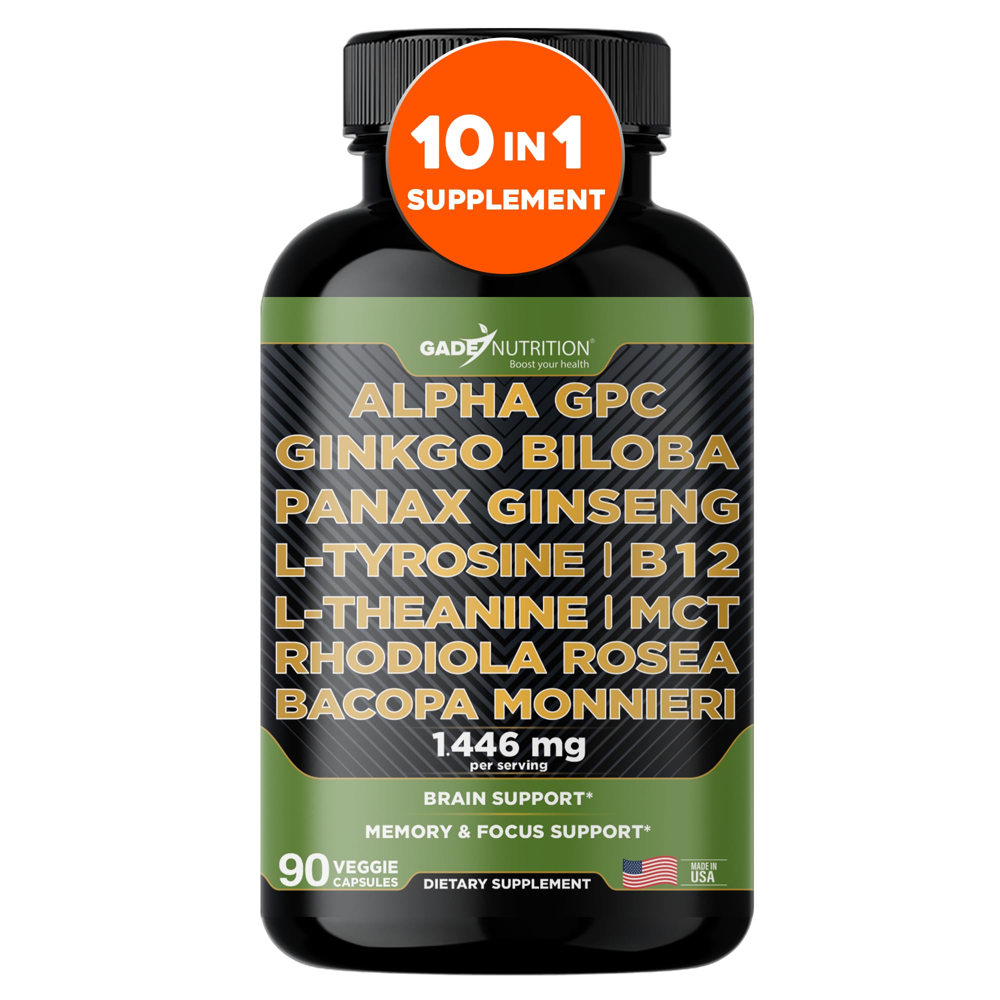 GADE NUTRITION Alpha-GPC Capsules front view