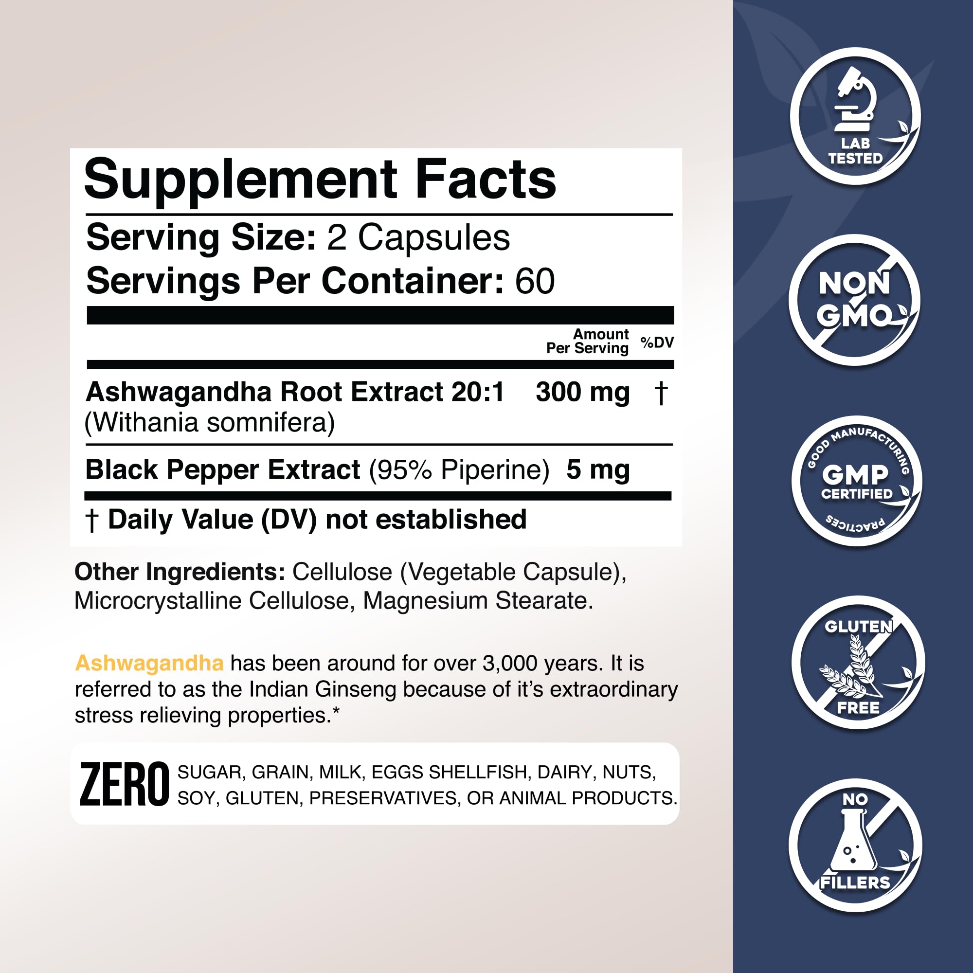 GADE NUTRITION Ashwagandha Extra Strength Capsules with black pepper extract