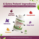 GADE NUTRITION Hero Beets 1500mg capsules back view with ingredients