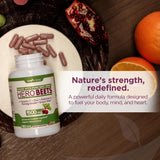 GADE NUTRITION Hero Beets 1500mg capsules on a wooden table