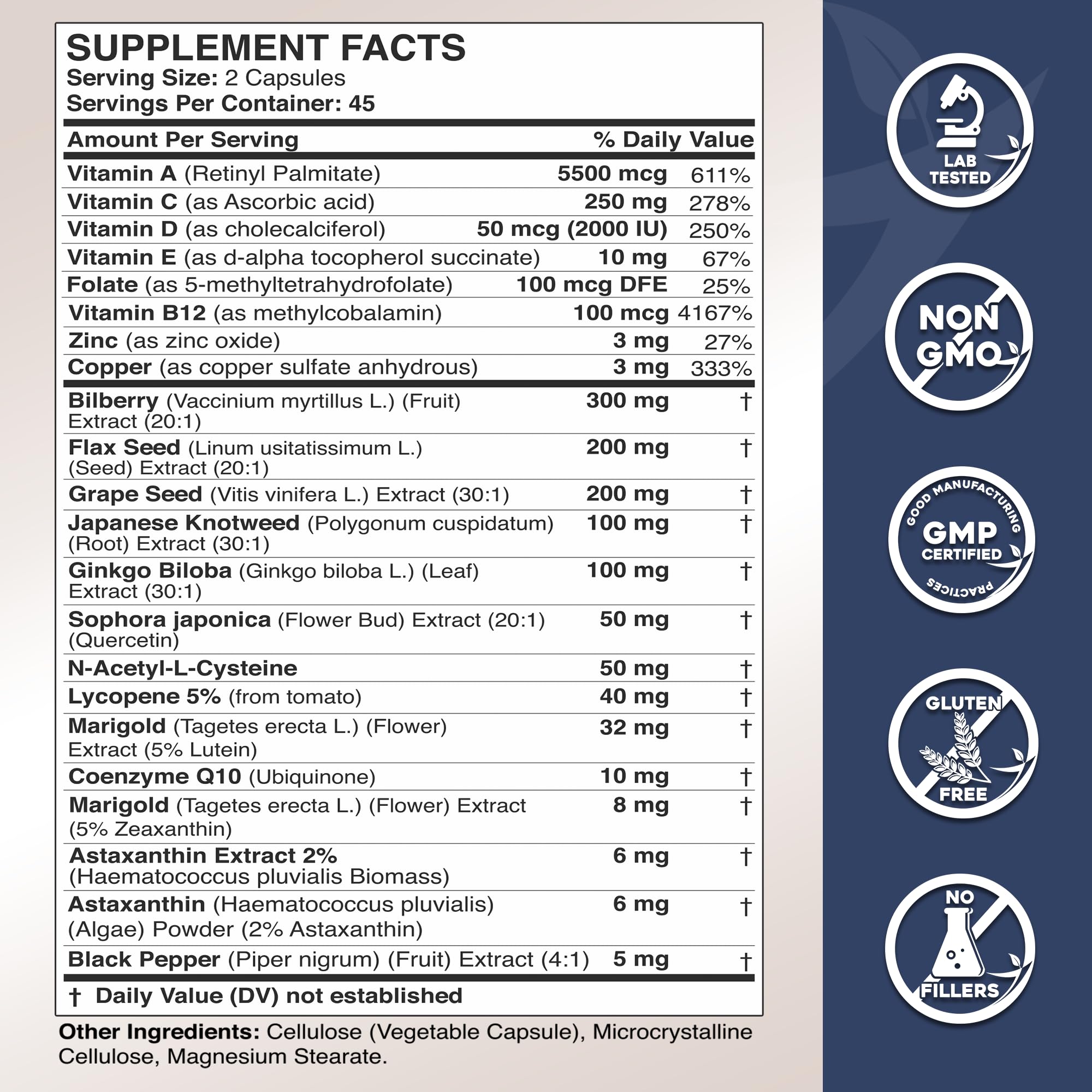 GADE NUTRITION Lutein and Zeaxanthin supplement capsules