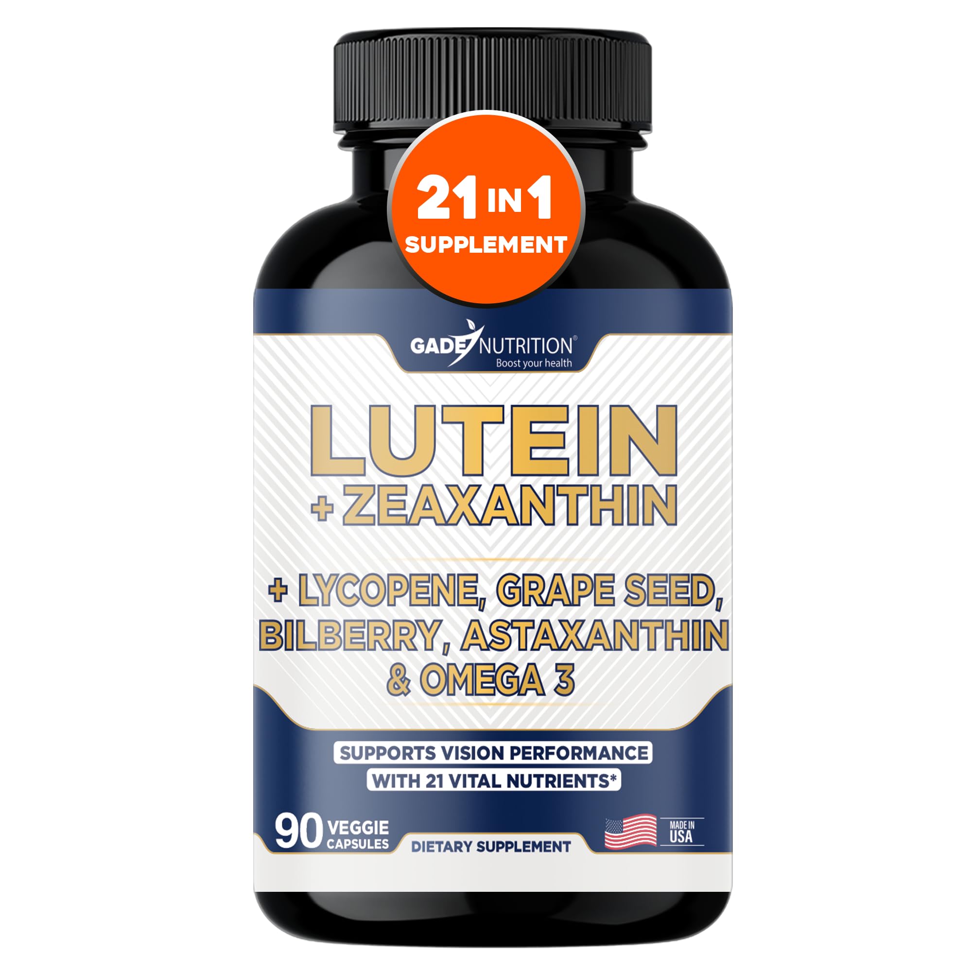 GADE NUTRITION Lutein and Zeaxanthin supplement front view
