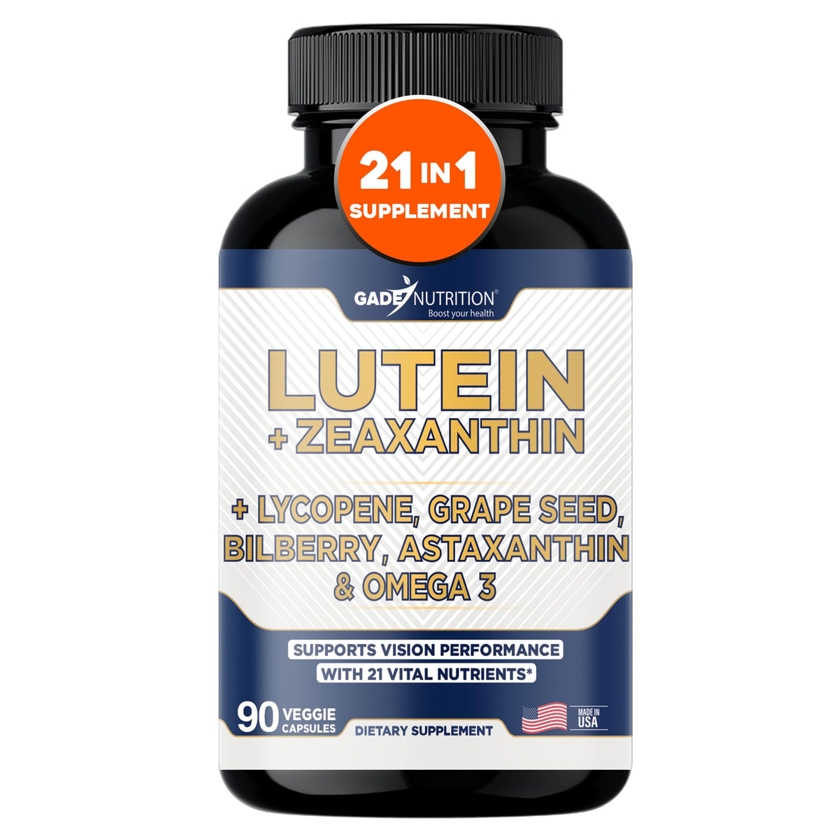 GADE NUTRITION Lutein and Zeaxanthin supplement front view