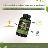 GADE NUTRITION NAC Quercetin Zinc Supplement capsule close-up