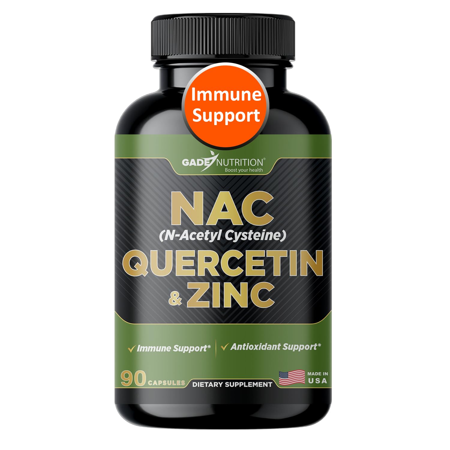 GADE NUTRITION NAC Quercetin Zinc Supplement front view
