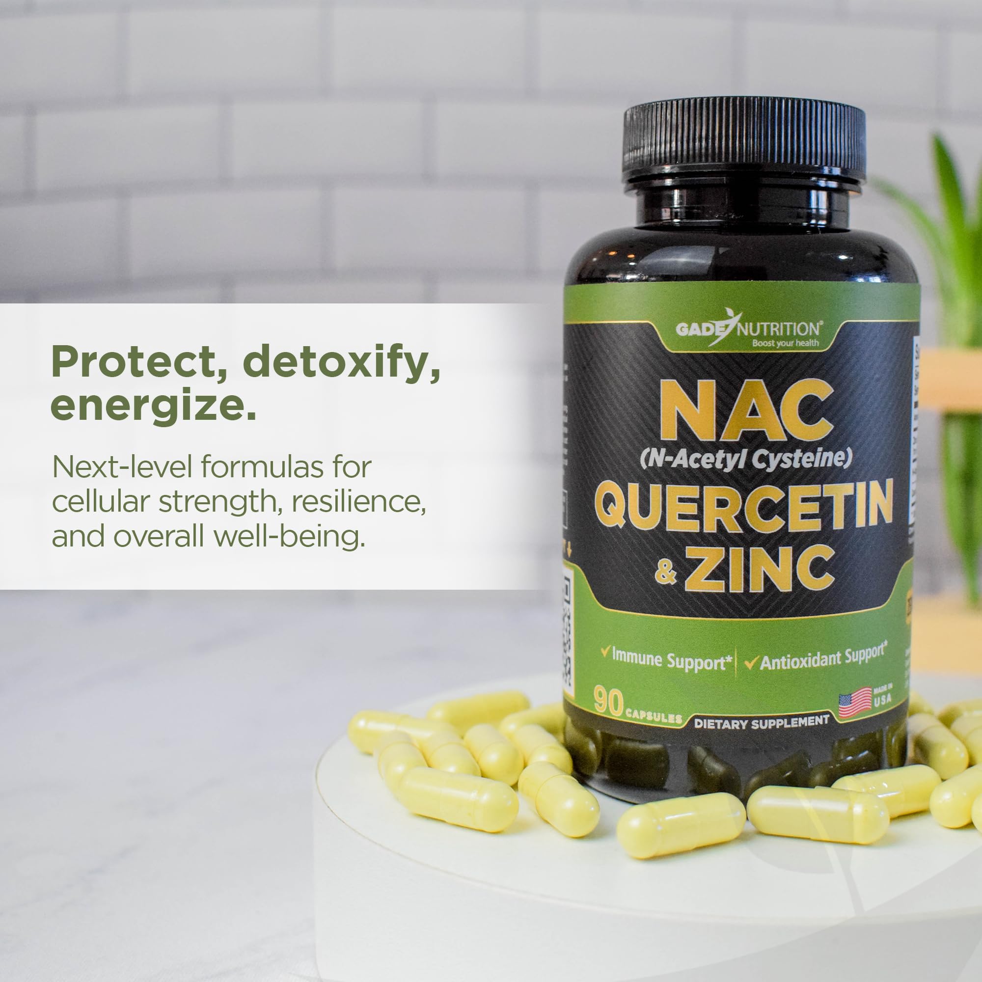 GADE NUTRITION NAC Quercetin Zinc Supplement ingredients list