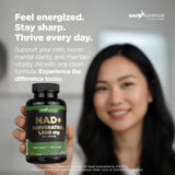 GADE NUTRITION NAD+ with Resveratrol supplement back view