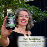 GADE NUTRITION Quercetin 500mg capsules on a wooden table