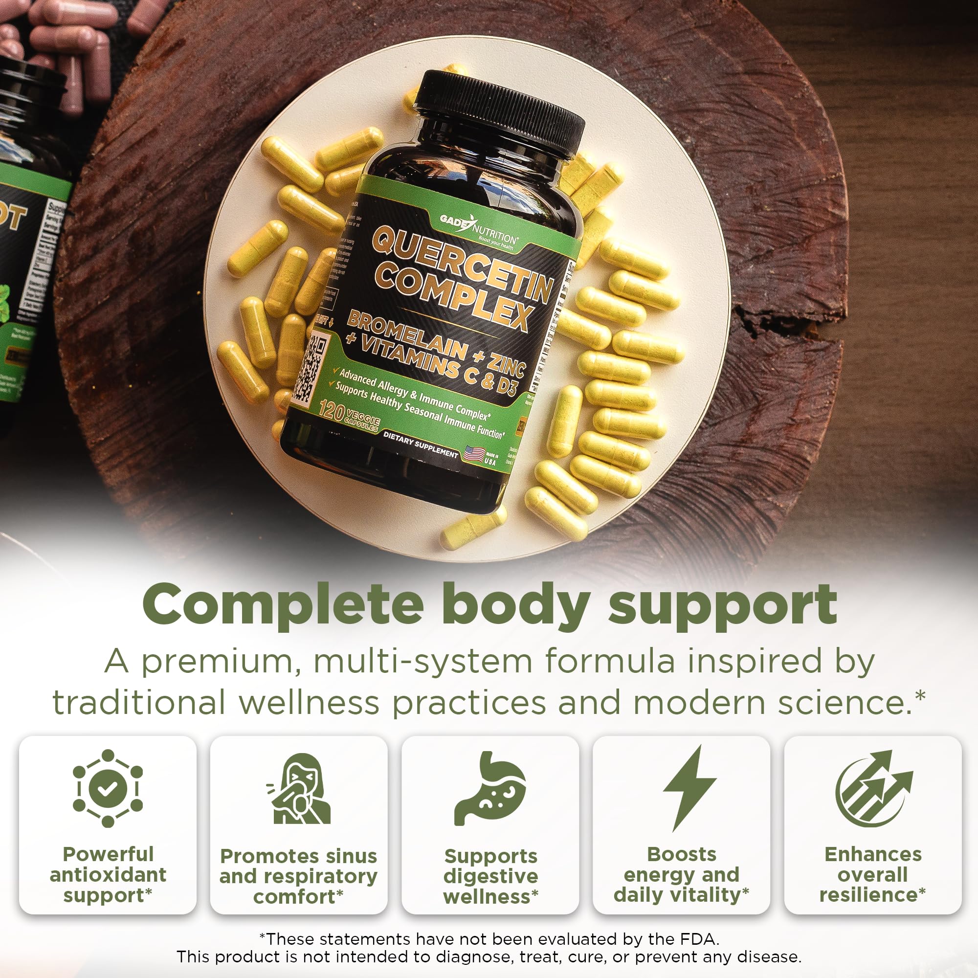 GADE NUTRITION Quercetin Complex 60 Capsules side view