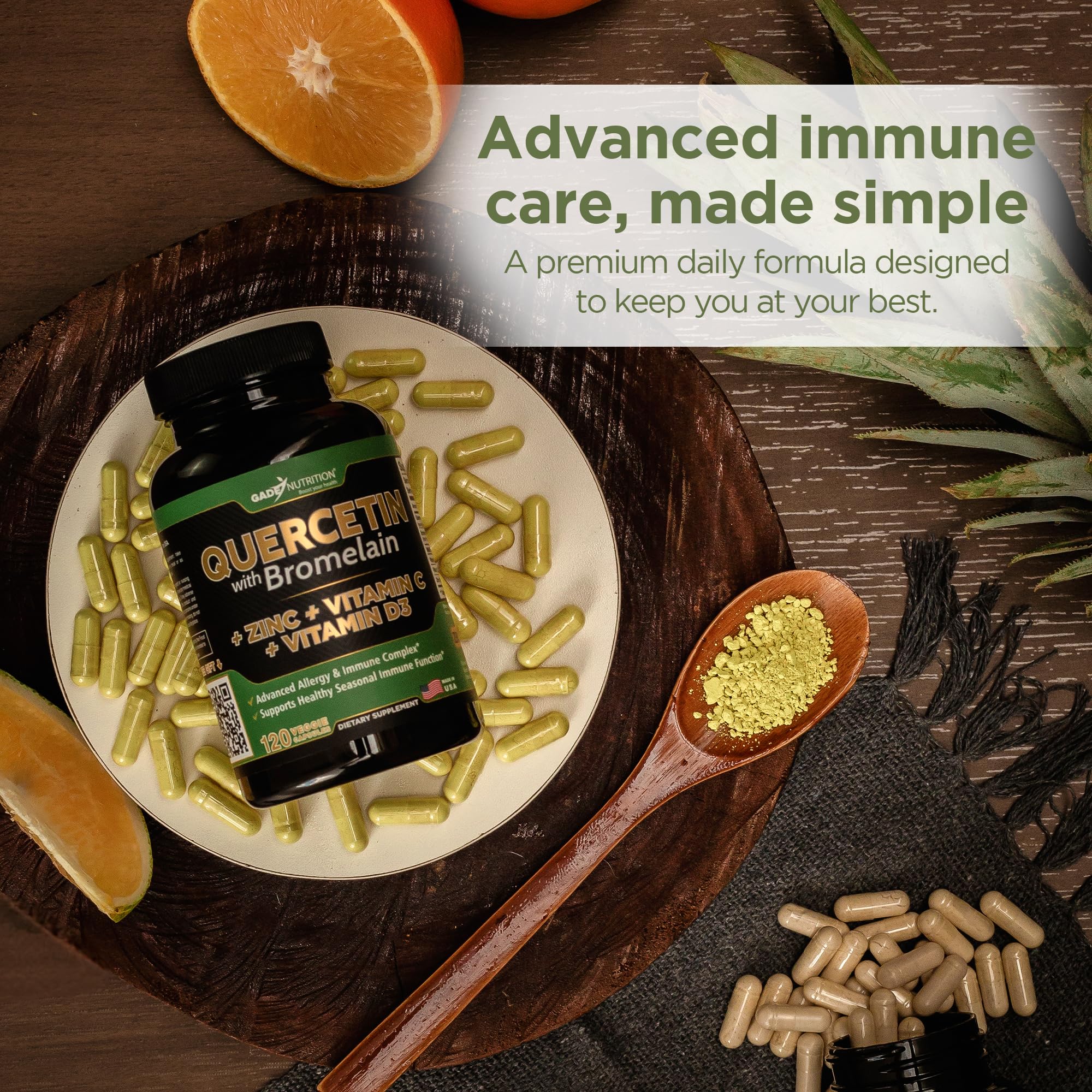 GADE NUTRITION Quercetin Supplement 500mg ingredients list