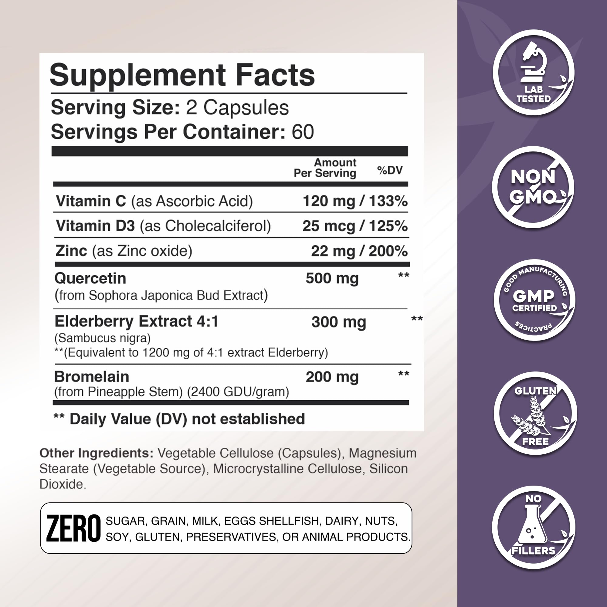 GADE NUTRITION Quercetin with Bromelain & Elderberry packaging