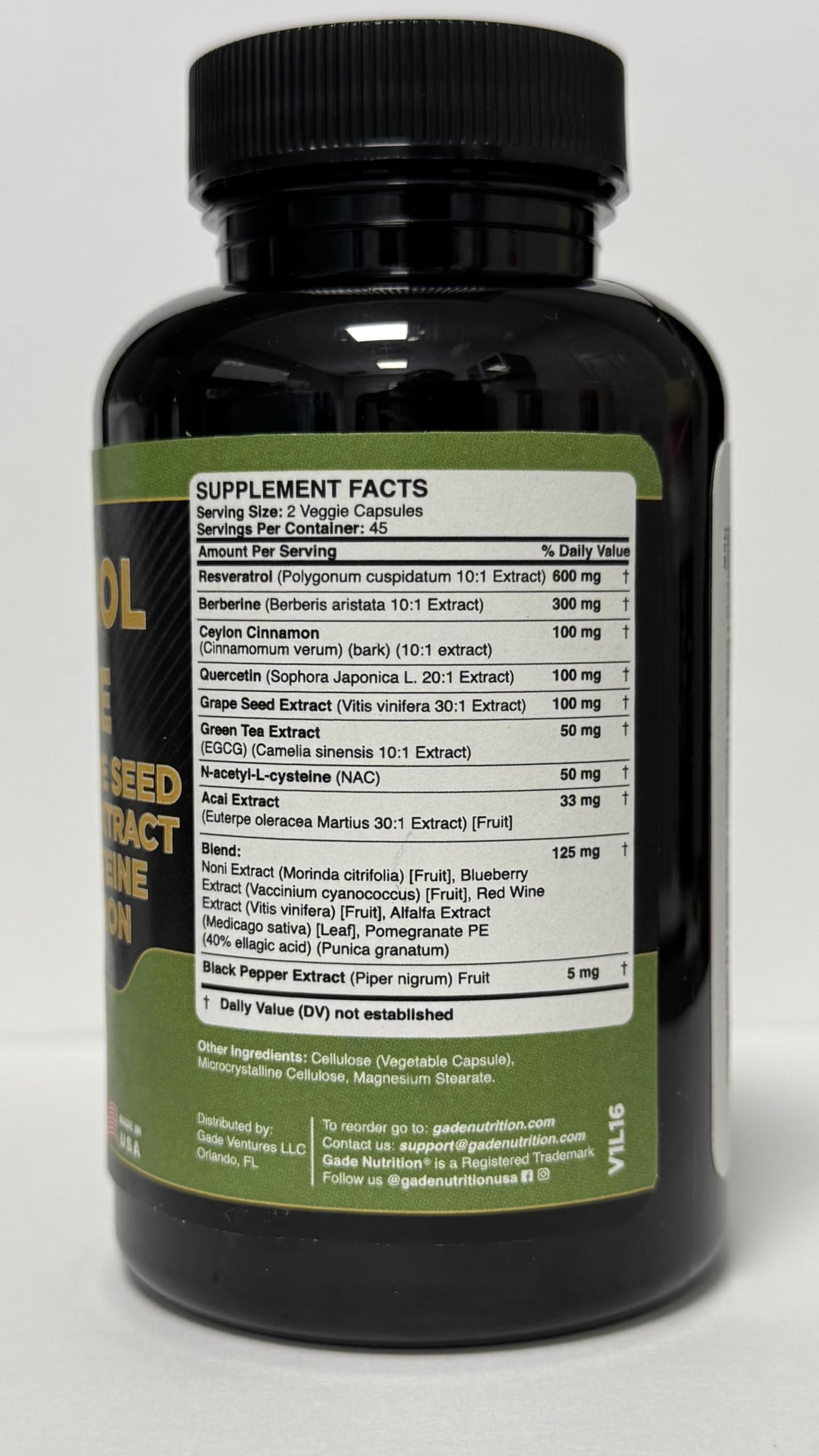 GADE NUTRITION Resveratrol Supplement 87g lifestyle scene