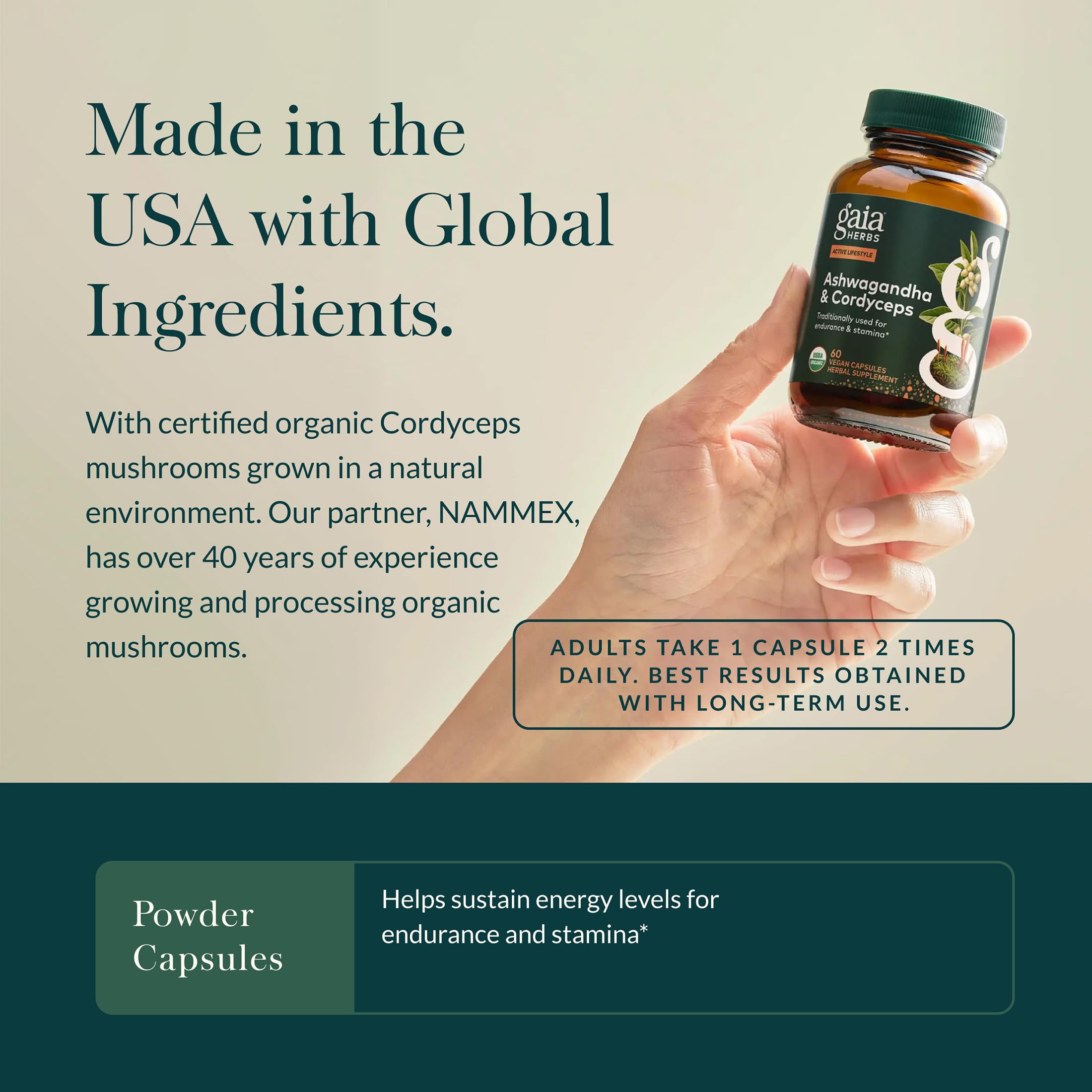 Gaia Herbs Adaptogen Performance 136g supplement ingredients list