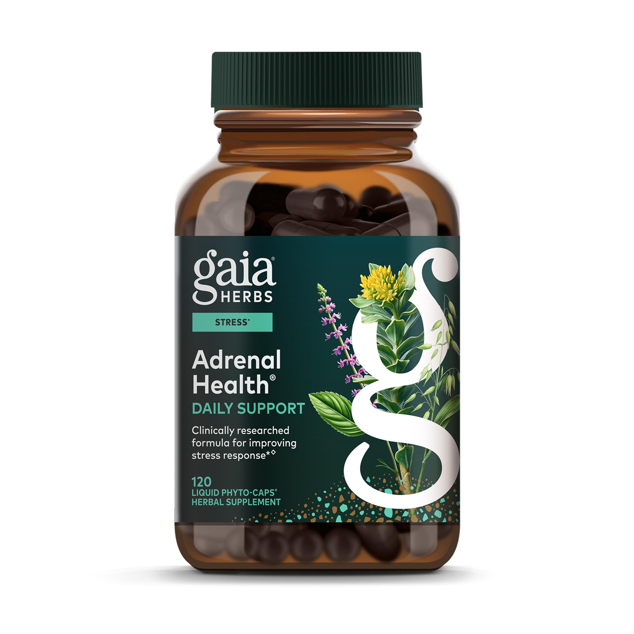 Gaia Herbs Adrenal Extracts 254g front view