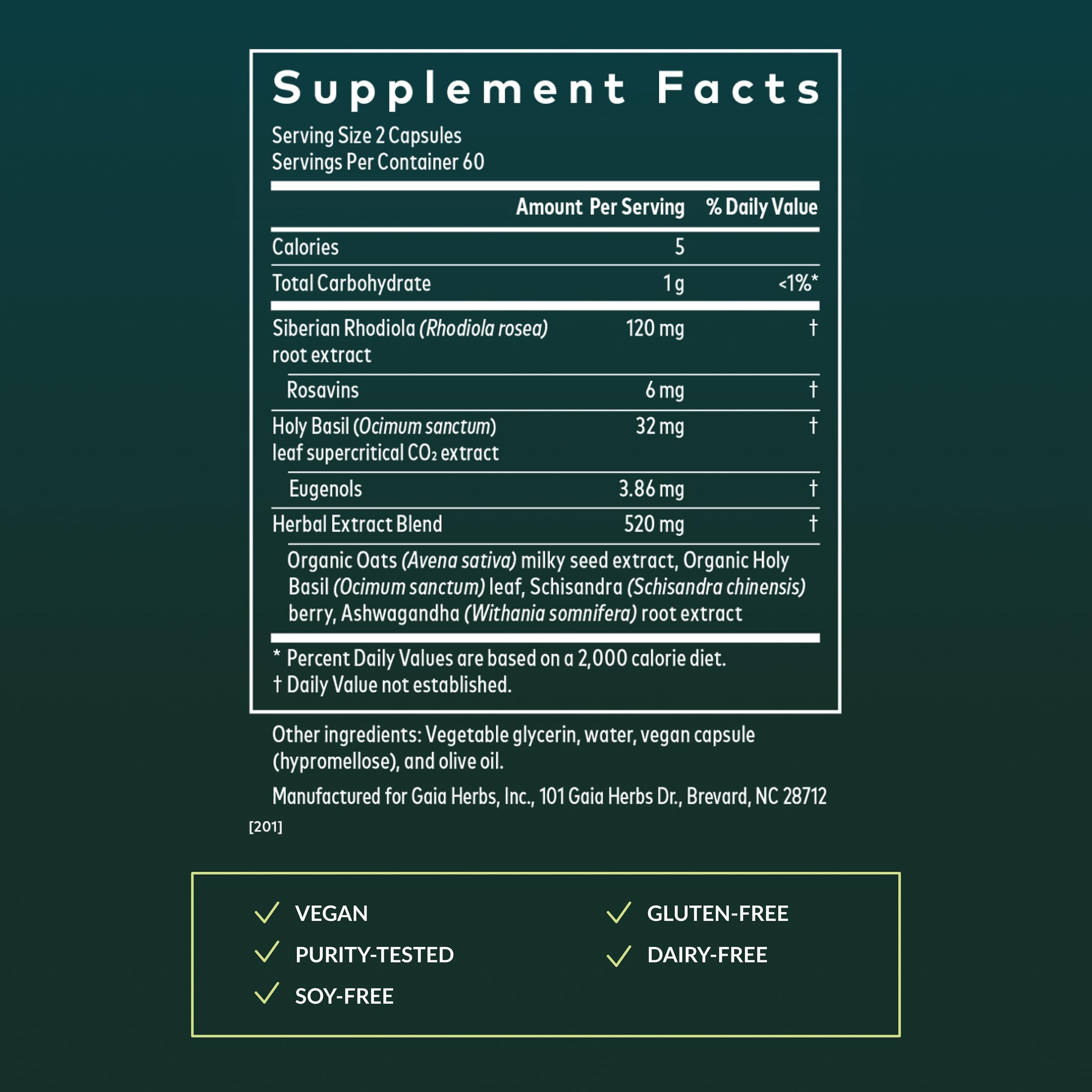 Gaia Herbs Adrenal Extracts capsule close-up
