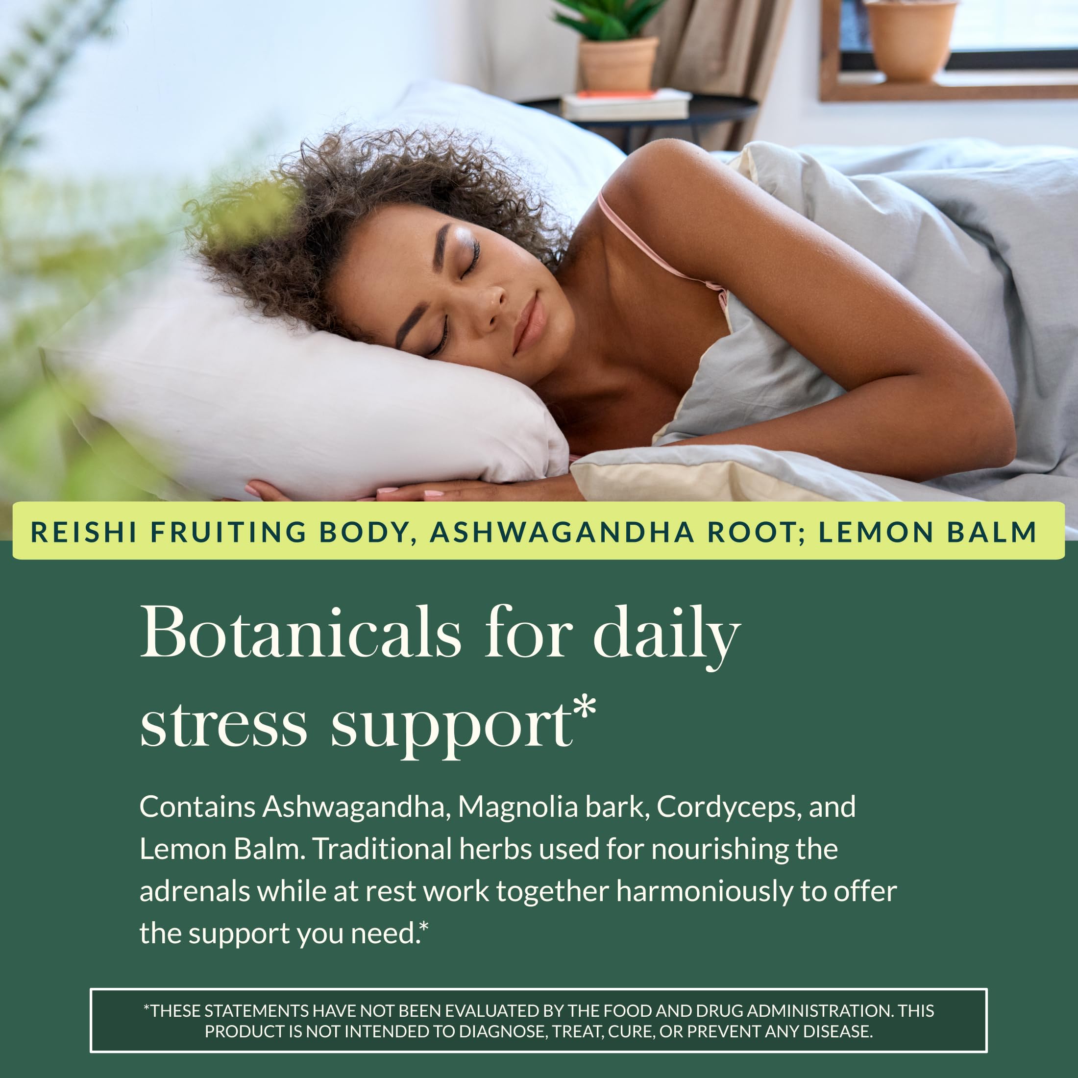 Gaia Herbs Adrenal Health Nightly Restore back view of packaging
