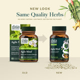 Gaia Herbs Agile Mind supplement bottle with herbs