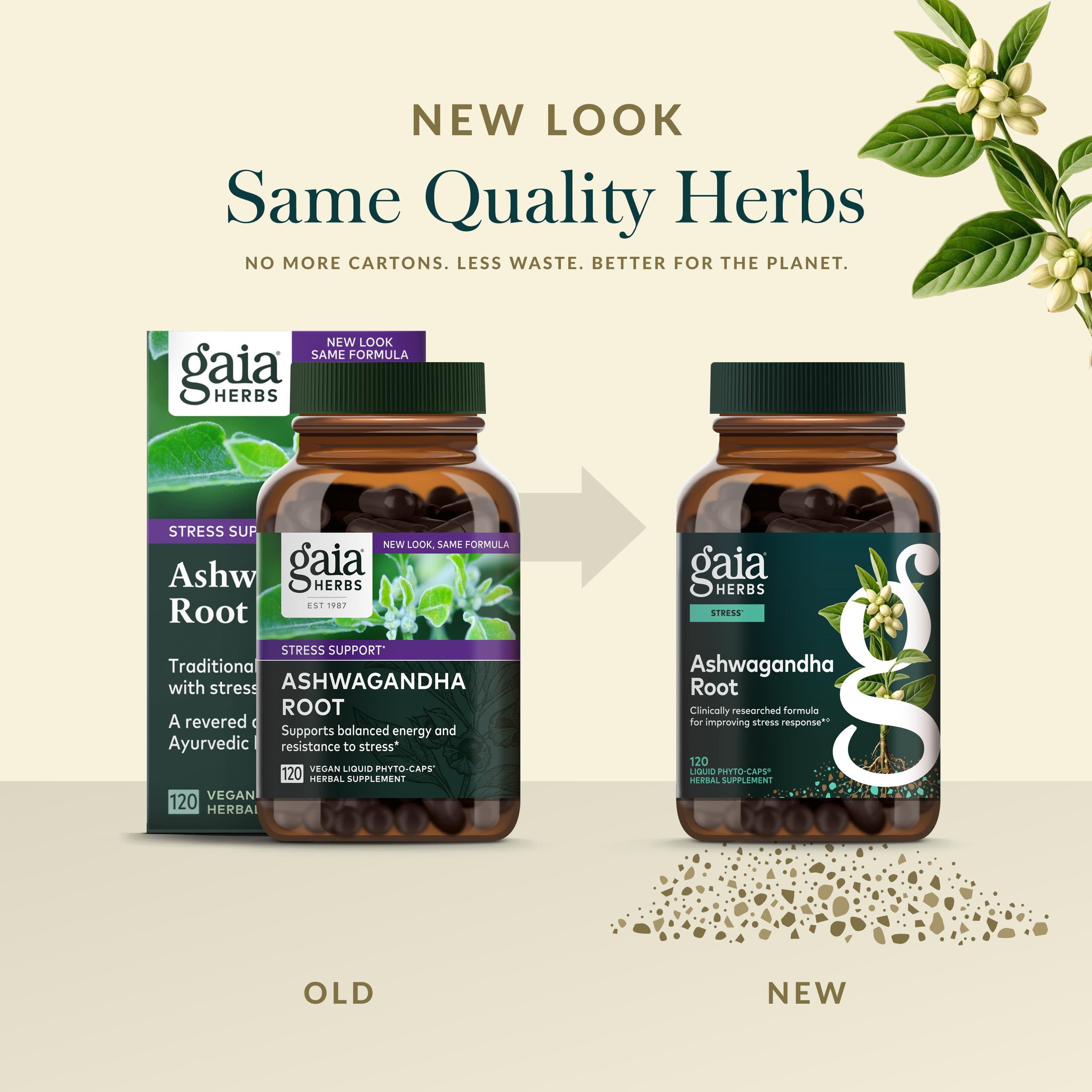 Gaia Herbs Ashwagandha Capsules with organic ingredients